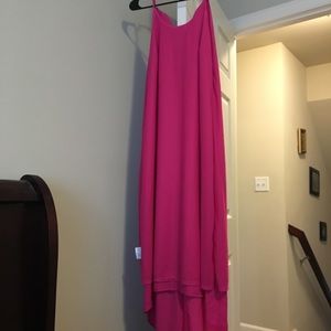 Deep pink hi low dress
